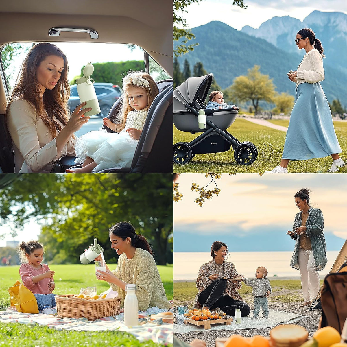 Portable Bottle Warmer for Travel, Fast Heating Baby Bottle Warmer with Keep Warm Function, Portable Milk Warmer for Breast Milk & Formula, 13Oz Large Capacity On-The-Go Feeding Solution