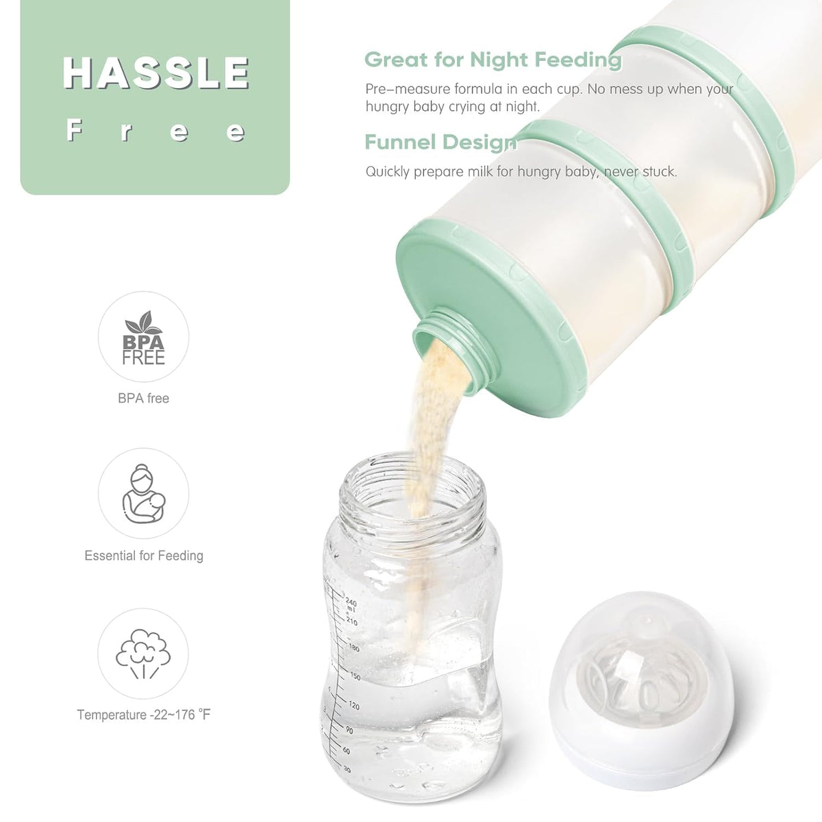 Stackable Formula Dispenser Portable: Milk Powder Container to Go