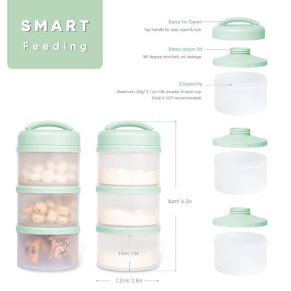 Stackable Formula Dispenser Portable: Milk Powder Container to Go