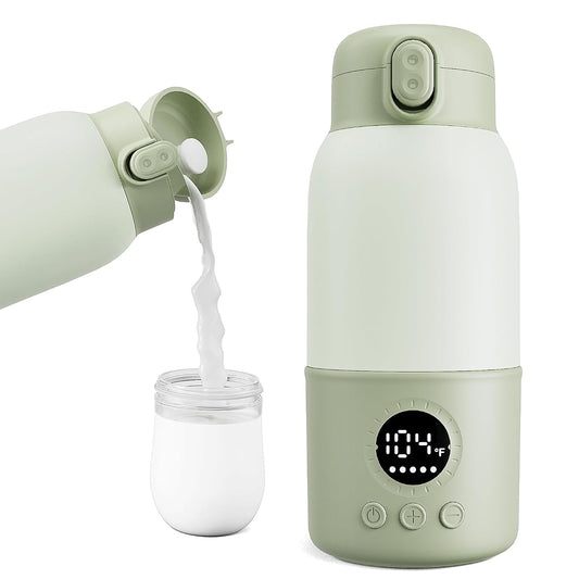 Portable Bottle Warmer for Travel, Fast Heating Baby Bottle Warmer with Keep Warm Function, Portable Milk Warmer for Breast Milk & Formula, 13Oz Large Capacity On-The-Go Feeding Solution